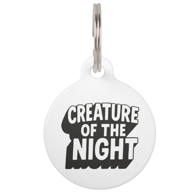 Placa Para Mascotas Creatura de la noche (Anverso)