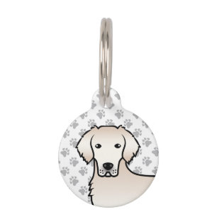 Placa Para Mascotas Crema Golden Retriever Dog's Head & Mascota Info