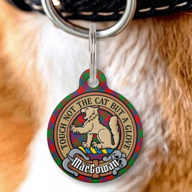 Placa Para Mascotas Crest de Clan MacGowan sobre Tartán (Subido por el creador)