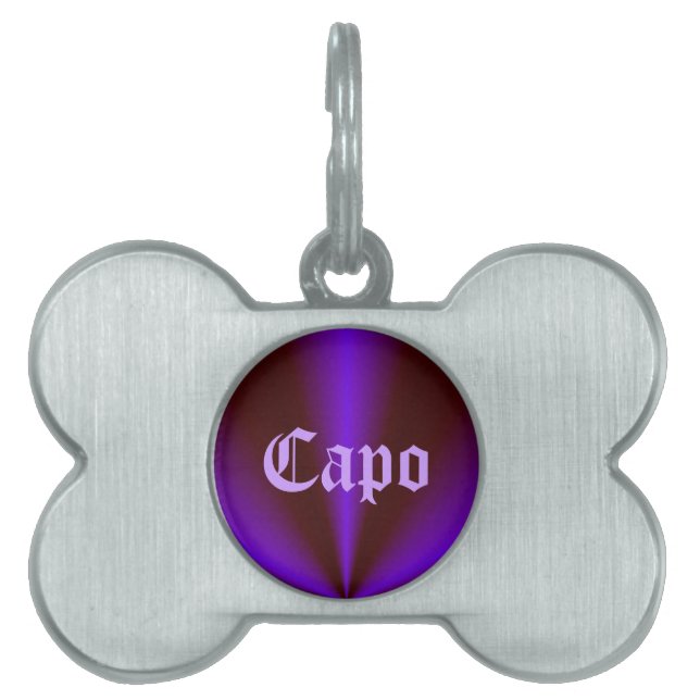 Placa Para Mascotas crimón púrpura Arcoiris (Frente)