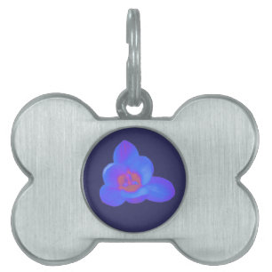 Placa Para Mascotas Crocus Flower Hot and Cold Pet Tag
