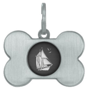 Placa Para Mascotas Cromado como Regatta Sailboat en la decoración de 