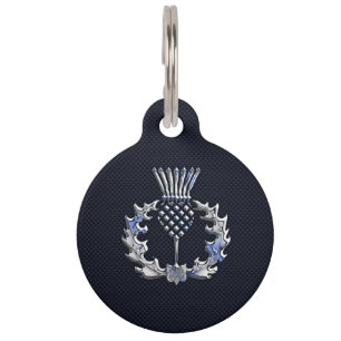 Placa Para Mascotas Cromo como cardo del escocés de la impresión de 