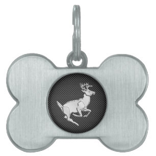 Placa Para Mascotas Cromo como ciervos corrientes en la impresión de