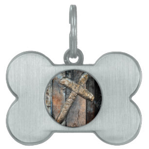 Placa Para Mascotas Cruz de fuerza