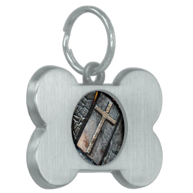 Placa Para Mascotas Cruz de la protección (Frente Izquierda)