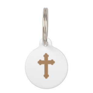 Placa Para Mascotas Cruz religiosa