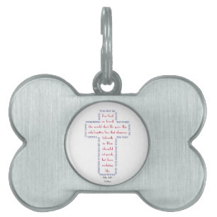 Placa Para Mascotas Cruz Roja, Blanca y Azul Juan 3:16