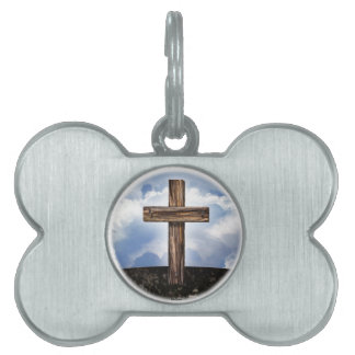 Placa Para Mascotas Cruza irregular con cielo