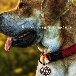 Placa Para Mascotas Cruzado de bambú