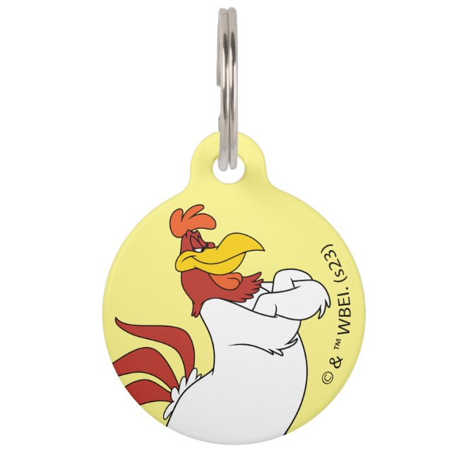 Placa Para Mascotas Cruzan los brazos de Lehorn Foghorn (Anverso)