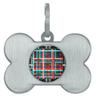Placa Para Mascotas Cuadrado colorido Cuadrado Cuadrado Cuadrado patró