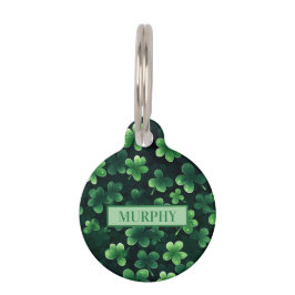 Placa Para Mascotas Cuatro hojas Shamrock Clover