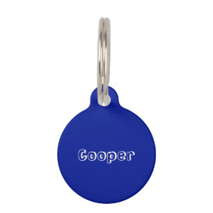 Placa Para Mascotas Cubo cobalto azul nombre personalizado contacto in