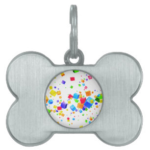 Placa Para Mascotas Cubos coloreados 1