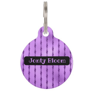 Placa Para Mascotas Cuentas colgantes personalizadas contra el morado