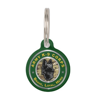 Placa Para Mascotas Cuerpo K-9 del ejército orgulloso