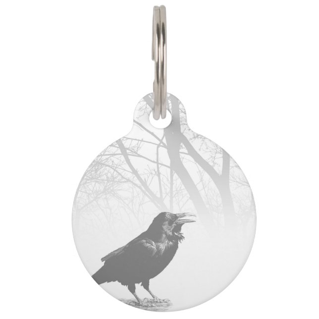 Placa Para Mascotas Cuervo del cuervo del diseño 12 (Anverso)