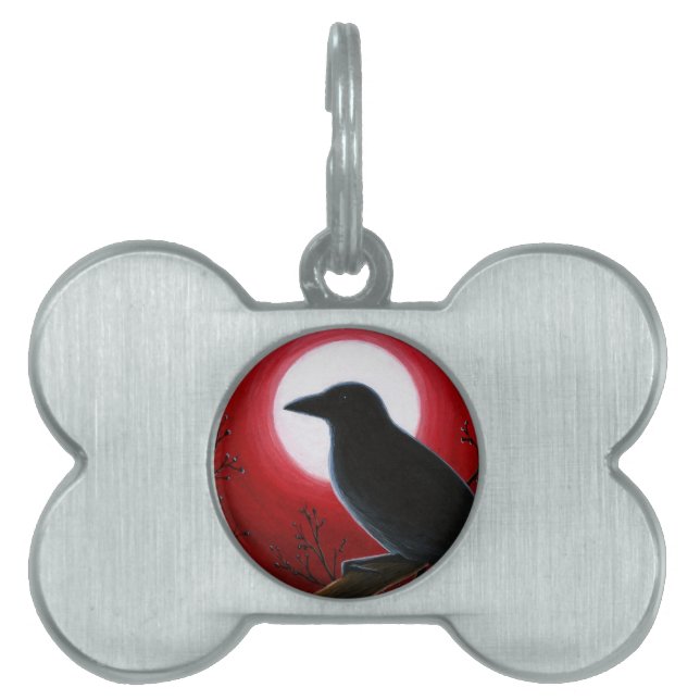 Placa Para Mascotas Cuervo del cuervo del pájaro 62 (Frente)