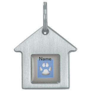 Placa Para Mascotas Cuidada pintura azul pastel imprimen casa de perro