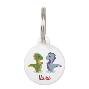 Placa Para Mascotas Cuidado par de dinosaurios Thunder_Cove