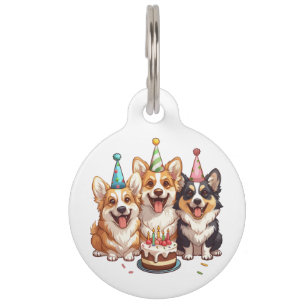Placa Para Mascotas Cumpleaños Corgi Dogs
