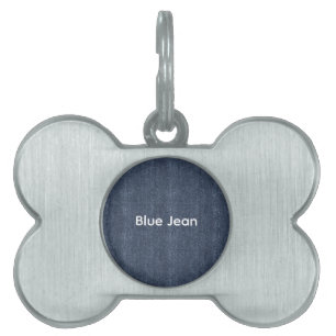 Placa Para Mascotas Cumpleaños de Falso Jean Azul de Denim