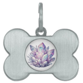 Placa Para Mascotas Cúmulo de Cuarzo Pastel