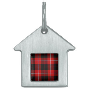 Placa Para Mascotas Cunningham Tartan Red Black Plaid