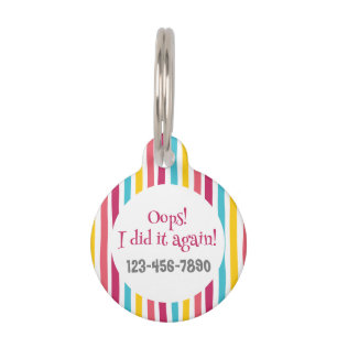 Placa Para Mascotas Curioso "Uy, Lo Hice De Nuevo" Colorido A La Pala