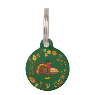 Placa Para Mascotas Curso de acción de gracias de calabaza de Turquía