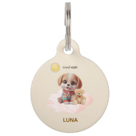 Placa Para Mascotas Custom Good Night Puppy Pet Tag