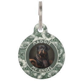 Placa Para Mascotas Custom Pet Themed Gift Anemones Floral