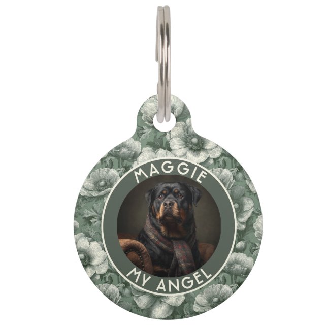 Placa Para Mascotas Custom Pet Themed Gift Anemones Floral (Anverso)