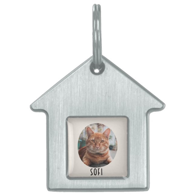 Placa Para Mascotas Custom Picture & Name Framed Personalized (Frente)