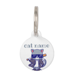 Placa Para Mascotas customized cat name and lost details black Cat Pet