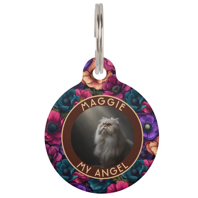 Placa Para Mascotas Customized Fur Dad Gift Anemones Flower (Anverso)