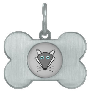 Placa Para Mascotas Cuta etiqueta de mascota de lobo de Halloween