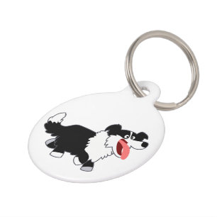 Placa Para Mascotas Cuta feliz Personalizado borde color perro