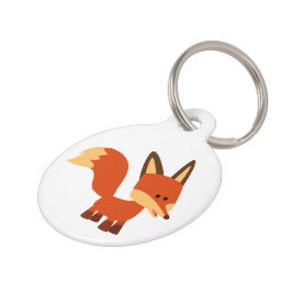 Placa Para Mascotas Cute Astute Personalizado Fox Pet Tag