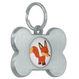 Placa Para Mascotas Cute Astute Personalizado Fox Pet Tag