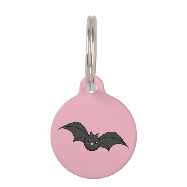 Placa Para Mascotas Cute Bat | Añadir nombre (Anverso)