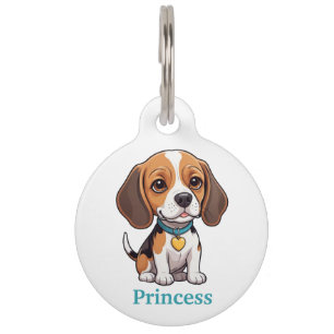 Placa Para Mascotas Cute Beagle Personaliza