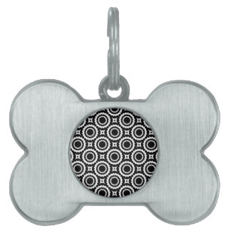Placa Para Mascotas Cute black white zigzag circles pattern