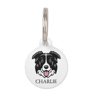 Placa Para Mascotas Cute Collie Dog Personalizado