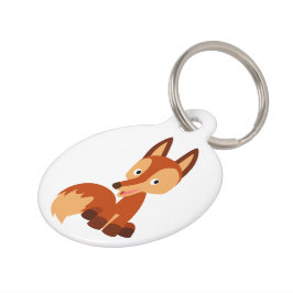 Placa Para Mascotas Cute Cunning Personalizado Fox Dog Tag