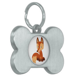 Placa Para Mascotas Cute Cunning Personalizado Fox Pet Tag