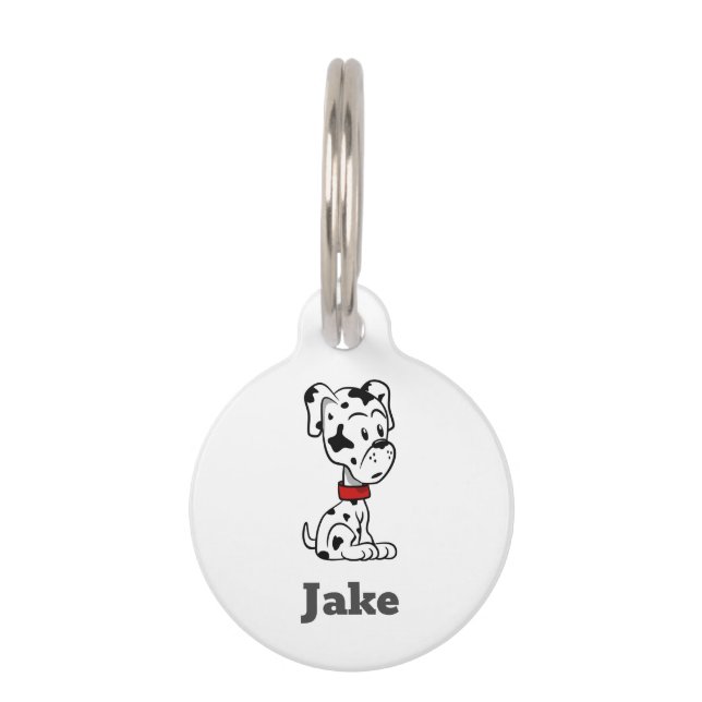 Placa Para Mascotas Cute Dalmatia Puppy (Anverso)