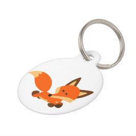 Placa Para Mascotas Cute Fleet Personalizado Fox Dog Tag