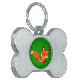 Placa Para Mascotas Cute Fleet Personalizado Fox Pet Tag